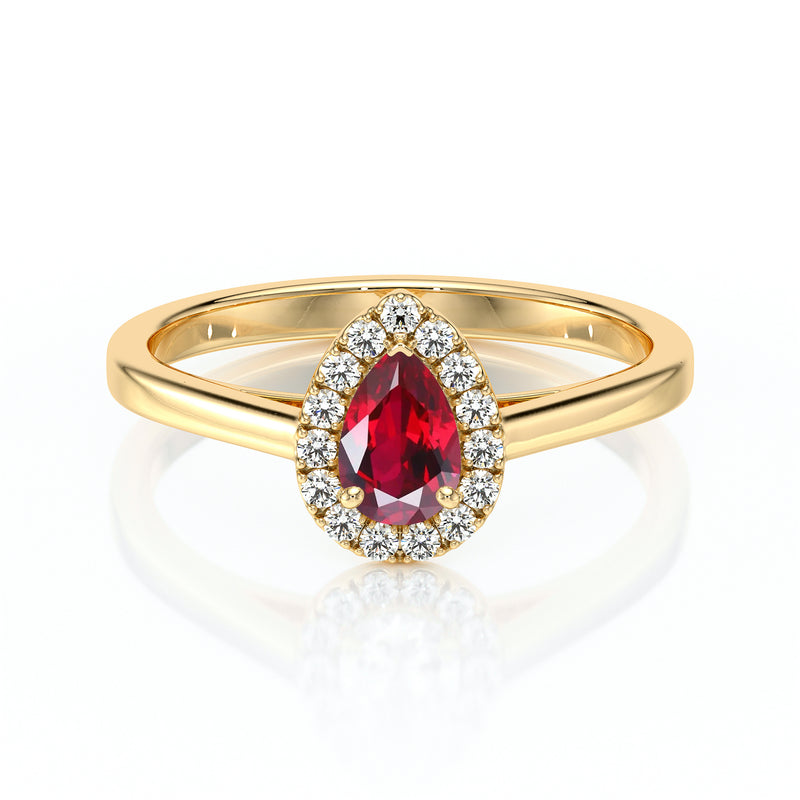 Bague entourage rubis et diamant Promets Moi - 7