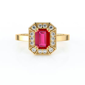 Bague entourage rubis et diamant Coup de Foudre - 11