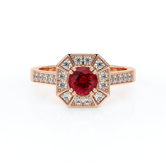 Bague entourage rubis et diamant Coup de Foudre - 13
