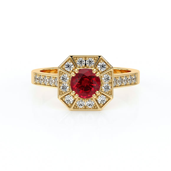 Bague entourage rubis et diamant Coup de Foudre - 13