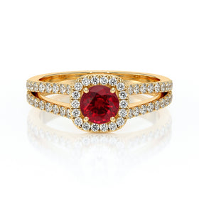 Bague entourage rubis et diamant Coup de Foudre - 2
