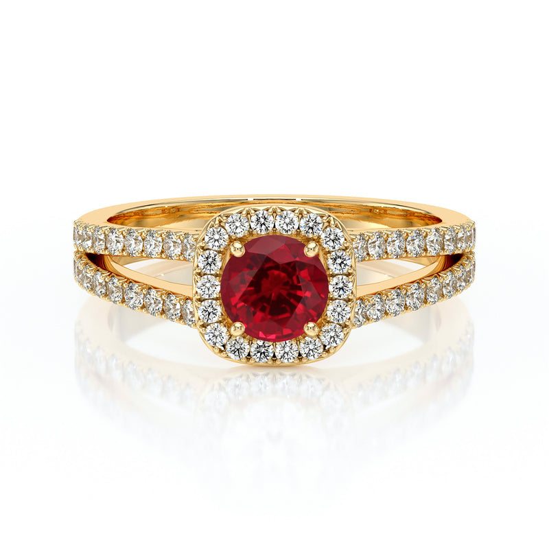 Bague entourage rubis et diamant Coup de Foudre - 2
