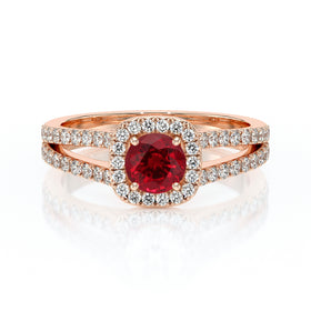 Bague entourage rubis et diamant Coup de Foudre - 2