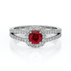 Bague entourage rubis et diamant Coup de Foudre - 2