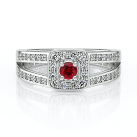 Bague entourage rubis et diamant Coup de Foudre - 3