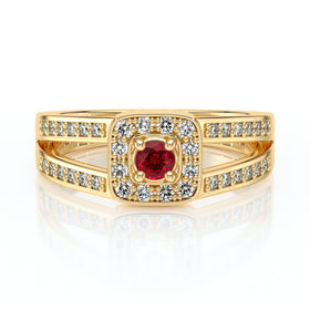 Bague entourage rubis et diamant Coup de Foudre - 3