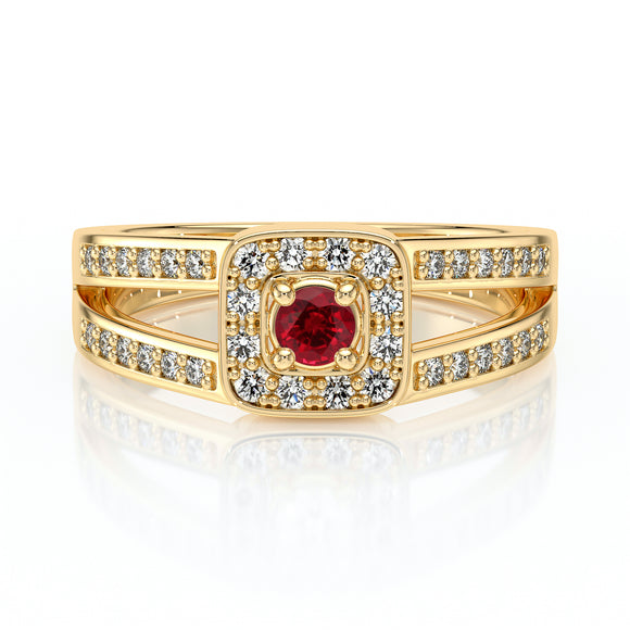 Bague entourage rubis et diamant Coup de Foudre - 3