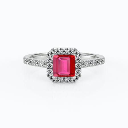Bague entourage rubis et diamant Promets Moi - 1
