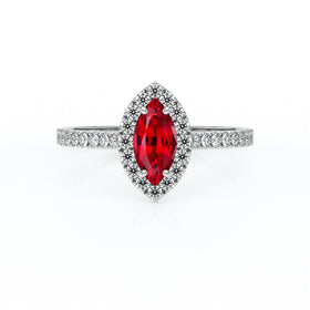 Bague entourage rubis et diamant Promets Moi - 2