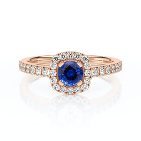 Bague entourage saphir et diamant Coup de Foudre - 1