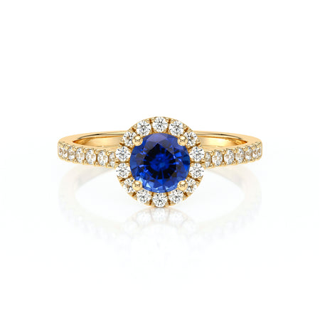Bague entourage saphir diamant Coup de Foudre - 10