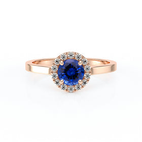 Bague entourage saphir diamant Coup de Foudre - 14