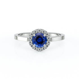 Bague entourage saphir diamant Coup de Foudre - 14