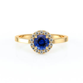 Bague entourage saphir diamant Coup de Foudre - 14