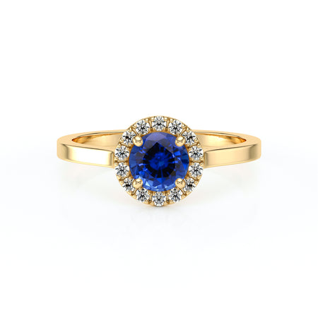 Bague entourage saphir diamant Coup de Foudre - 14