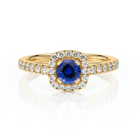 Bague entourage saphir et diamant Coup de Foudre - 1