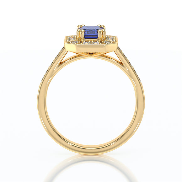 Bague entourage saphir et diamant Coup de Foudre - 6