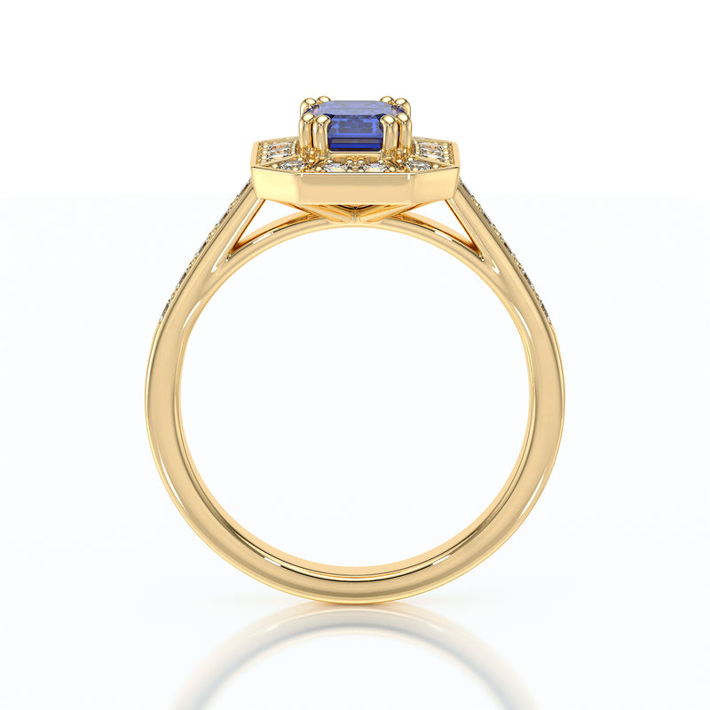 Bague entourage saphir et diamant Coup de Foudre - 6