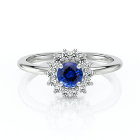 Bague entourage saphir et diamant Coup de Foudre - 4