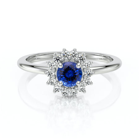 Bague entourage saphir et diamant Coup de Foudre - 4