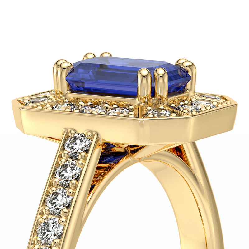 Bague entourage saphir et diamant Coup de Foudre - 6