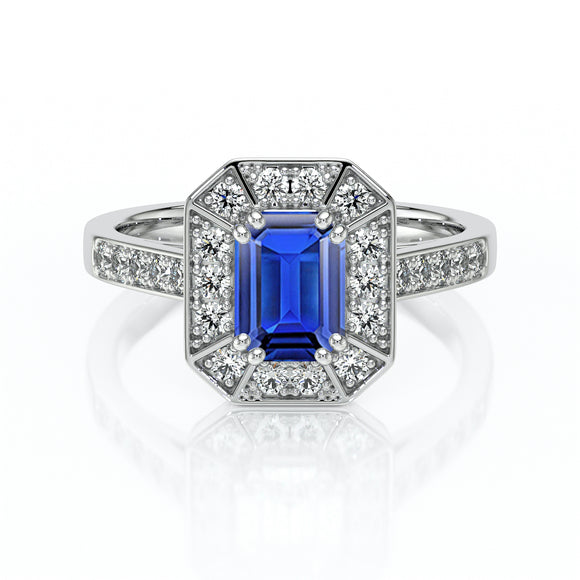 Bague entourage saphir et diamant Coup de Foudre - 6