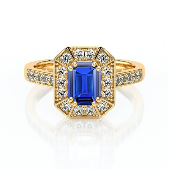 Bague entourage saphir et diamant Coup de Foudre - 6