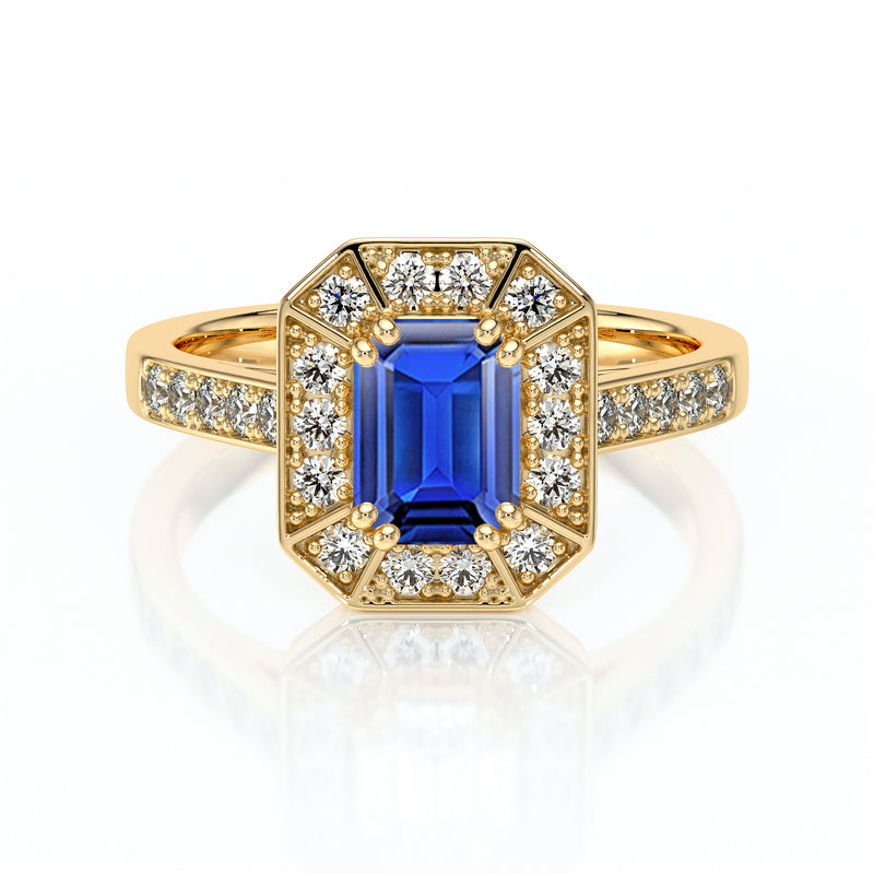 Bague entourage saphir et diamant Coup de Foudre - 6