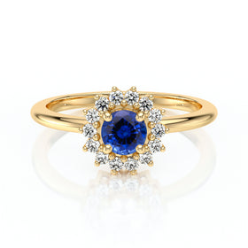 Bague entourage saphir et diamant Coup de Foudre - 4