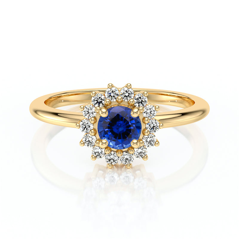 Bague entourage saphir et diamant Coup de Foudre - 4