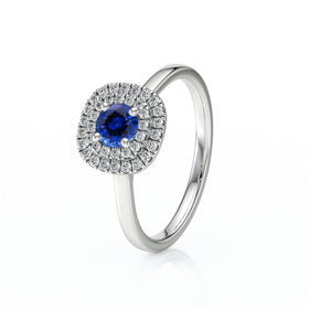 Bague entourage saphir diamant Coup de Foudre - 8