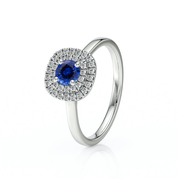 Bague entourage saphir diamant Coup de Foudre - 8