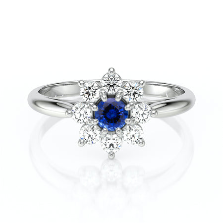 Bague entourage saphir et diamant Marguerite - 1