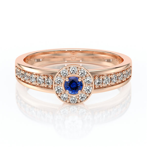 Bague entourage saphir et diamant Pour la Vie - 3