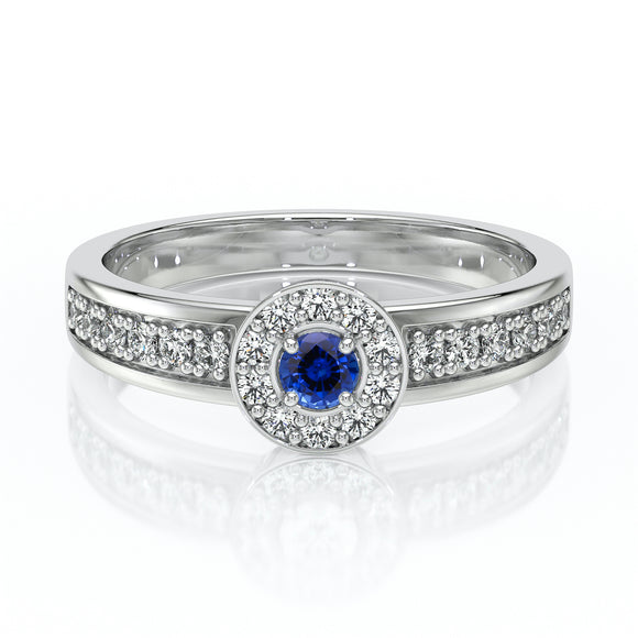 Bague entourage saphir et diamant Pour la Vie - 3