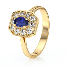 Bague entourage saphir et diamant Pour la Vie - 5