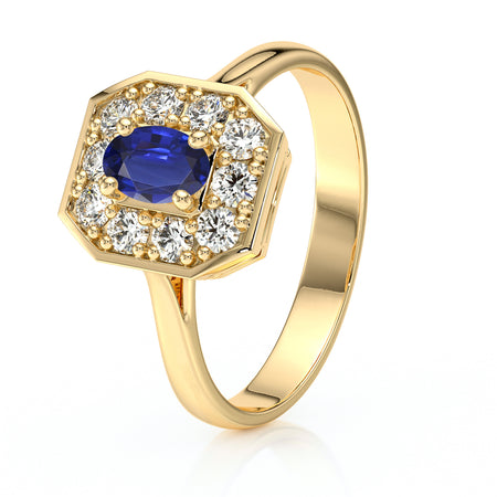 Bague entourage saphir et diamant Pour la Vie - 5