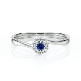 Bague entourage saphir et diamant Pour la Vie - 6