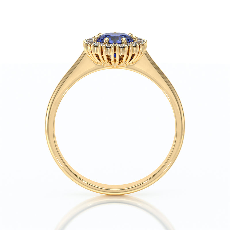 Bague entourage saphir et diamant Pour la Vie - 7