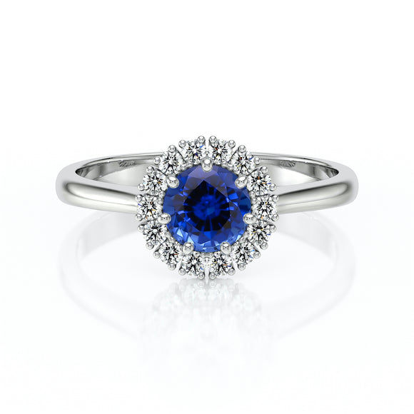Bague entourage saphir et diamant Pour la Vie - 7
