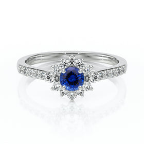 Bague entourage saphir et diamant Pour la Vie - 8