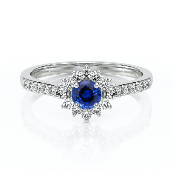 Bague entourage saphir et diamant Pour la Vie - 8