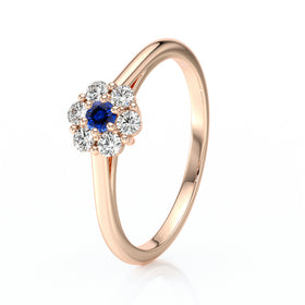 Bague entourage saphir diamant Pour la Vie - 9