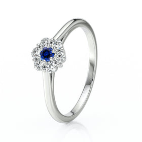 Bague entourage saphir diamant Pour la Vie - 9