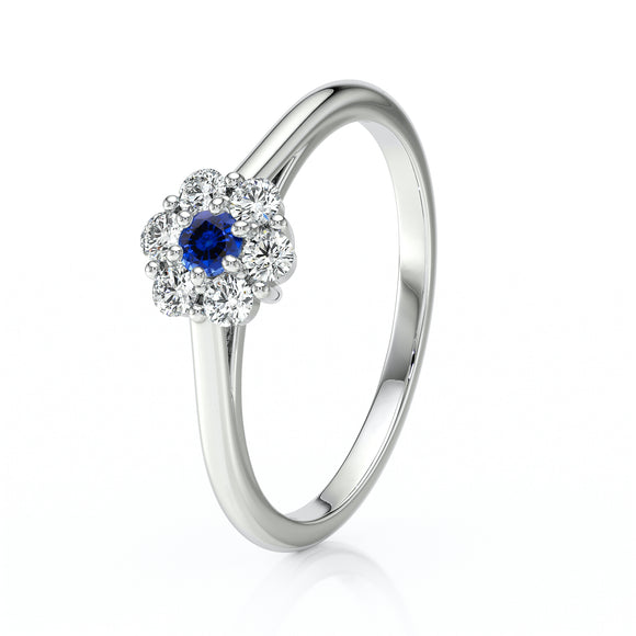 Bague entourage saphir diamant Pour la Vie - 9