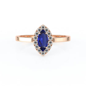 Bague entourage saphir diamant Promets Moi - 10