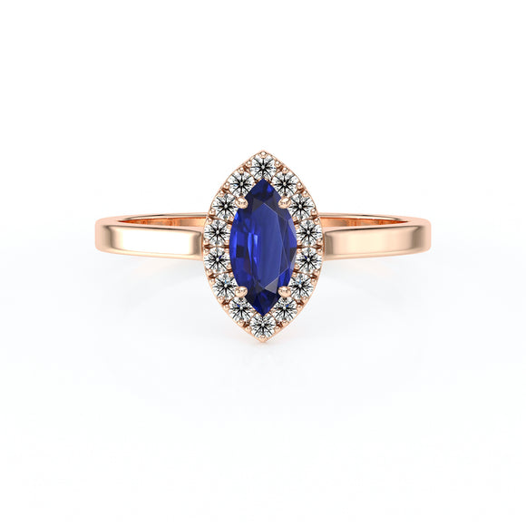 Bague entourage saphir diamant Promets Moi - 10