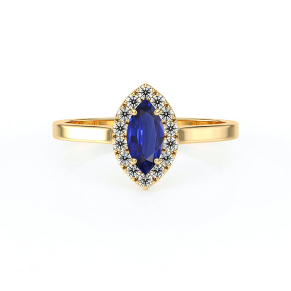 Bague entourage saphir diamant Promets Moi - 10