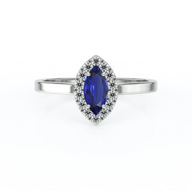 Bague entourage saphir diamant Promets Moi - 10