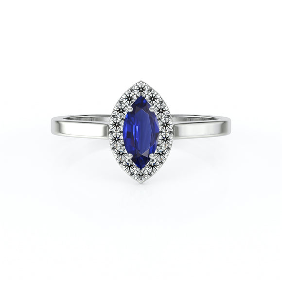 Bague entourage saphir diamant Promets Moi - 10